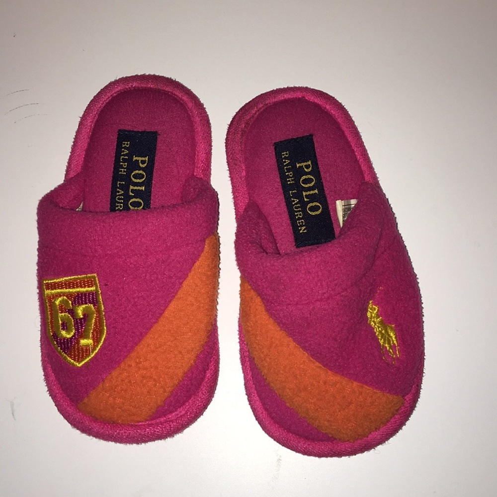 Ralph Lauren pink slippers size 7 toddlers
